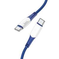 Kábelek - Adapterek Kábel: HOCO X70 - Type-C / Type-C (USB-C) kék/fehér szövet gyorstöltő kábel 1m, 3A