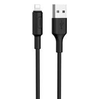 Kábelek - Adapterek Kábel: HOCO X25 - USB / Lightning fekete kábel, (2,4A) 1m