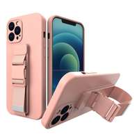 iPhone Telefontok iPhone 13 mini - pink szilikon hátlap tok, karra, vállra, derékra helyezhető pántokkal