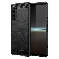 Sony Telefontok Sony Xperia 5 IV 5G - Forcell Carbon fekete szilikon tok