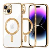 iPhone Telefontok iPhone 15 Plus - Tech-Protect Magshine - MagSafe kompatibilis átlátszó/arany hátlap tok