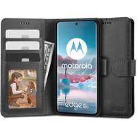Motorola Telefontok Motorola Edge 40 Neo - fekete ráhajtófüles bőr könyvtok