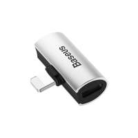 Kábelek - Adapterek Adapter: Baseus L46 - 2in1 Audio + töltő (Lightning) adapter iPhone készülékekhez, ezüst/fekete