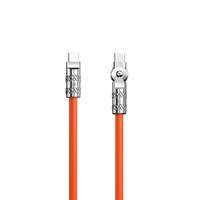 Kábelek - Adapterek Kábel: Dudao L24CC - Type-C / Type-C (USB-C) 180 fokban forgatható fejjel, sárga kábel 1m, 120W