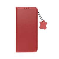Xiaomi Telefontok Xiaomi Redmi Note 13 Pro 5G - Eredeti bőr Smart piros mágneses szilikon keretes könyvtok