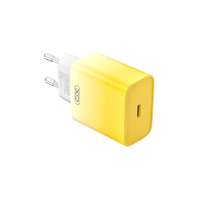 Hálózati telefon töltők Telefon töltő: XO CE18 - Type-C (USB-C) fehér/sárga hálózati töltőfej, 30W