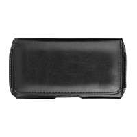 Forcell Classic Telefontok - fekete övre erősíthető ökobőr tok (14,3X7X1,3 cm)