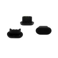 Porvédő dugó - Lightning csatlakozóba - fekete, szilikon (3 db)