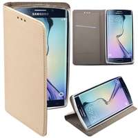Samsung Telefontok Samsung Galaxy S7 Edge G935 - arany mágneses szilikon keretes könyvtok
