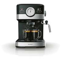 SilverCrest SilverCrest SEM 1100 C5 Eszpresszó cappuccino 2 csészés presszó kávéfőző, fekete-ezüst, 1100 W