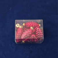 Decoration & Design Kft Toboz üveg 6 cm piros fényes-matt S/12