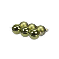 Decoration & Design Kft Karácsonyfadísz Üveg Gömb 8 Cm Natúr Zöld Fényes-Matt, 6 Db