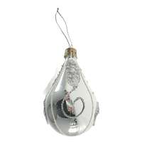 Decoration & Design Kft Karácsonyi Dísz Csepp Műa.Dobozban 6Cm Ezüst-Fehér Fényes