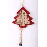 QX Textil Karácsonyfa Újság Mintás 15Cm Bordó-Barna