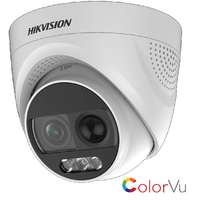  Hikvision DS-2CE72DFT-PIRXOF28, Kültéri térfigyelő kamera, ColorVU 2MP, A kamera PIR-rel és beépített riasztóval felszerelt, 2,8 mm objektív, Fehér fény 20m (DS-2CE72DFT-PIRXOF28(2.8mm))