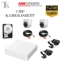  Hikvision 2MP-es 2 domekamerás rögzítő rendszer + 500GB HDD