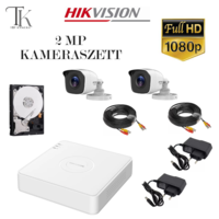  Hikvision 2MP-es 2 csőkamerás rögzítő rendszer + 500GB HDD