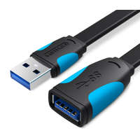 Vention Vention USB 3.0, (hosszabbító, lapos, fekete), 1m, kábel