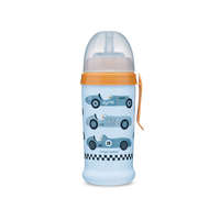 Canpol babies Sport itatópohár, cseppmentes szilikon szívószállal, 350 ml, RACING - világoskék