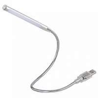 Hama Hama Swan Neck Notebook Light with 10 LEDs Dimmable Touch Sensor Silver