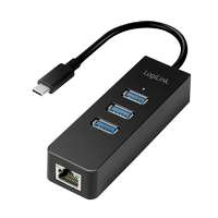 Logilink Logilink UA0283 USB3.2 Gen 1 USB-C 3-Port Hub with Gigabit Ethernet Black