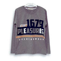 Feliratos fiú felső, sötétszürke, 146