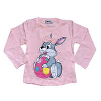 Nyuszi mintás, masnis hosszú ujjú felső, 7-8 év