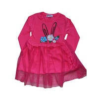 Nyuszis tüll kislány ruha, pink, 1-2 év