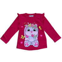 Nyuszi mintás hosszú ujjú felső, pink, 6-7 év