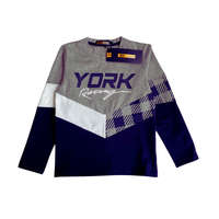 York feliratú fiú felső, szürke-kék, 14 év
