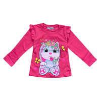 Nyuszi mintás hosszú ujjú felső, rózsaszín, 5-6 év