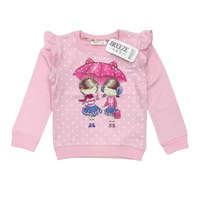  Esernyő mintás lány pulóver, rózsaszín, 98