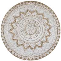 vidaXL vidaXL kör alakú, fonott juta szőnyeg nyomott mintával 90 cm