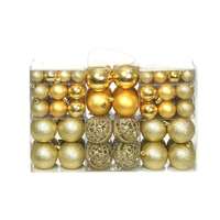 vidaXL vidaXL 100 darabos aranyszínű karácsonyi gömb készlet 3/4/6 cm