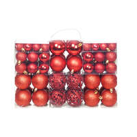 vidaXL vidaXL 100 darabos piros karácsonyi gömb készlet 3/4/6 cm