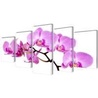 vidaXL vidaXL Nyomtatott vászon falikép szett orchidea 200 x 100 cm