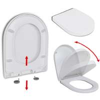vidaXL vidaXL fehér szögletes gyorskioldó WC-ülőke lassan csukódó fedéllel