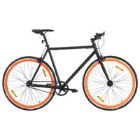 vidaXL vidaXL fekete és narancssárga fix áttételes kerékpár 700c 51 cm