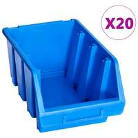 vidaXL vidaXL 20 db kék műanyag egymásra rakható tárolódoboz