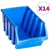 vidaXL vidaXL 14 db kék műanyag egymásra rakható tárolódoboz