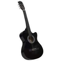 vidaXL vidaXL fekete 6 húros klasszikus western cutaway gitár 38"