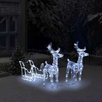 vidaXL vidaXL akril rénszarvasok és szán karácsonyi dísz 160 LED-del 130 cm