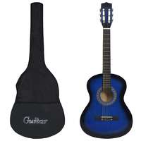 vidaXL vidaXL kék 3/4-es klasszikus gitár és tok kezdőknek 36"