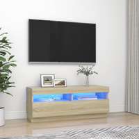 vidaXL vidaXL sonoma-tölgy színű TV-szekrény LED-lámpákkal 100 x 35 x 40 cm