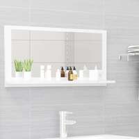 vidaXL vidaXL magasfényű fehér forgácslap fürdőszobai tükör 80 x 10,5 x 37 cm