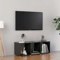 vidaXL vidaXL magasfényű szürke forgácslap TV-szekrény 107 x 35 x 37 cm