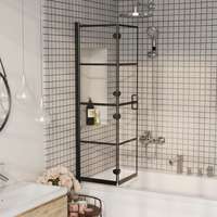 vidaXL vidaXL fekete ESG zuhanykabin összecsukható ajtóval 80 x 140 cm