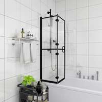 vidaXL vidaXL fekete ESG zuhanykabin összecsukható ajtóval 80 x 140 cm