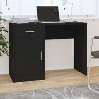 vidaXL vidaXL fekete faanyag fiókos/rekeszes íróasztal 100x40x73 cm
