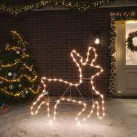 vidaXL vidaXL meleg fehér karácsonyi rénszarvasfigura 72 LED 57 x 55 x 4,5 cm